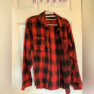 Black and red plaid button down shirt